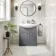 Capri Fog Grey Vanity with Semi Recessed Basin 750mm - Chrome Handles