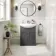 Capri Slate Grey Vanity with Semi Recessed Basin 650mm - Chrome Handles
