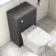 Capri Slate Grey Combination Vanity Basin and Houston Toilet 1150mm - Chrome Handles