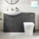 Capri Slate Grey Combination Vanity Basin and Houston Toilet 1350mm - Chrome Handles