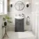 Capri Slate Grey Vanity with Semi Recessed Basin 550mm - Traditional Handles