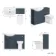 Capri Navy Blue Combination Vanity Basin and Aruba Toilet 1150mm - Chrome Handles