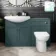 Capri Mystic Green Combination Vanity Basin and Aruba Toilet 1350mm - Chrome Handles