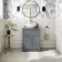 Milos Fog Grey Vanity with Oval Basin 600mm - Brushed Handles