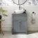 Milos Fog Grey Vanity with Oval Basin 600mm - Chrome Handles