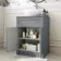 Milos Fog Grey Vanity with Oval Basin 600mm - Chrome Handles