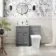 Milos Fog Grey Combination Vanity Basin and Houston Toilet 1000mm - Chrome Handles