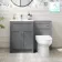 Milos Fog Grey Combination Vanity Basin and Miami Toilet 1100mm - Chrome Handles