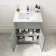 Milos Fog Grey Combination Vanity Basin and Miami Toilet 1100mm - Chrome Handles