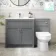 Milos Fog Grey Combination Vanity Basin and Miami Toilet 1300mm - Chrome Handles