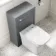 Milos Fog Grey Combination Vanity Basin and Houston Toilet 1300mm - Chrome Handles
