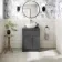 Milos Slate Grey Vanity with Oval Basin 600mm - Brushed Handles