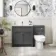 Milos Slate Grey Combination Vanity Basin and Miami Toilet 1300mm - Chrome Handles