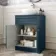 Milos Navy Blue Vanity with Oval Basin 600mm - Brushed Handles