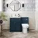 Milos Navy Blue Combination Vanity Basin and Aruba Toilet 1100mm - Chrome Handles
