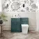 Milos Mystic Green Combination Vanity Basin and Houston Toilet 1000mm - Chrome Handles