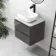 Corsica Tungsten Grey Wall Hung Drawer Vanity with Marble Top & Curved Counter Top Basin 600mm