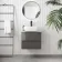 Corsica Tungsten Grey Wall Hung Drawer Vanity with Marble Top & Curved Counter Top Basin 600mm