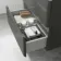 Corsica Tungsten Grey Wall Hung Drawer Vanity with Marble Top & Curved Counter Top Basin 600mm