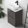 Corsica Tungsten Grey Vanity Drawer with Marble Top & Curved Counter Top Basin 600mm