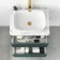Corsica Midnight Green Wall Hung Drawer Vanity with Marble Top & Curved Counter Top Basin 600mm