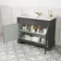 Lucia Graphite Grey Basin Vanity 1030mm - Brass Knurled Handles
