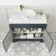 Lucia Inky Blue Vanity with Marble Top & Round Counter Top Basin 1030mm - Brass Knurled Handles