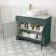 Lucia Midnight Green Vanity with Marble Top & Round Counter Top Basin 1030mm - Brass Knurled Handles