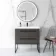 Elba Graphite Grey Wall Hung Basin Drawer Vanity 800mm with Matt Black Stand