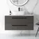Elba Graphite Grey Wall Hung Vanity Marble Top & Curved Counter Top Basin 1000mm - Black Accents
