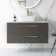 Elba Graphite Grey Wall Hung Vanity Marble Top & Curved Counter Top Basin 1000mm - Brass Accents