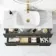 Elba Graphite Grey Wall Hung Vanity Marble Top & Curved Counter Top Basin 1000mm - Brass Accents