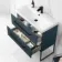 Elba Inky Blue Wall Hung Basin Drawer Vanity 800mm with Matt Black Stand