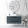 Elba Inky Blue Wall Hung Drawer Vanity Marble Top & Curved Counter Top Basin 1000mm - Black Accents
