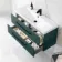 Elba Midnight Green Wall Hung Basin Drawer Vanity 1000mm - Black Accents