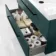 Elba Midnight Green Wall Hung Basin Drawer Vanity 1000mm - Black Accents