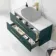 Elba Midnight Green Wall Hung Drawer Vanity 1000mm (No Basin) - Brushed Brass Accents