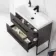 Elba Charcoal Elm Wall Hung Basin Drawer Vanity 800mm with Matt Black Stand