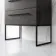 Elba Charcoal Elm Wall Hung Basin Drawer Vanity 800mm with Matt Black Stand