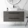 Elba Charcoal Elm Wall Hung Vanity Marble Top & Curved Counter Top Basin 1000mm - Black Accents