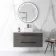 Elba Charcoal Elm Wall Hung Vanity Marble Top & Curved Counter Top Basin 1000mm - Black Accents