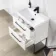 Elba Gloss White Wall Hung Basin Drawer Vanity 600mm with Matt Black Stand