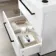 Elba Gloss White Wall Hung Basin Drawer Vanity 600mm with Matt Black Stand