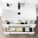 Elba Gloss White Wall Hung Basin Drawer Vanity 800mm with Matt Black Stand