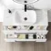 Elba Gloss White Wall Hung Vanity Marble Top & Curved Counter Top Basin 1000mm - Black Accents