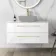 Elba Gloss White Wall Hung Drawer Vanity 1000mm Excludes Counter Top Basin - Brushed Brass Accents