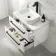 Omaha Gloss White Wall Hung Drawer Vanity with Marble Top & Marin Basin 800mm - Black Accents
