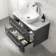 Omaha Slate Grey Wall Hung Drawer Vanity with Marble Top & Curved Counter Top Basin 800mm