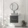 Omaha Slate Grey Wall Hung Drawer Vanity Marble Top 600mm (No Basin) - Black Accents