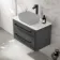 Omaha Slate Grey Wall Hung Drawer Vanity Marble Top 800mm (No Basin) - Black Accents